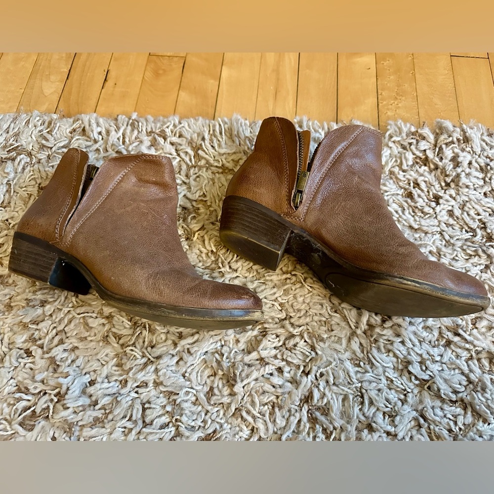 Lucky Brand Tan Leather Ankle Booties